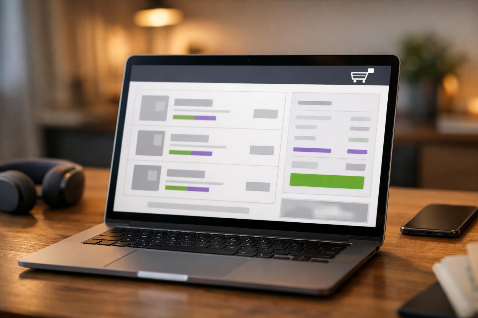 Person am Laptop beim Durchführen eines Online-Checkouts