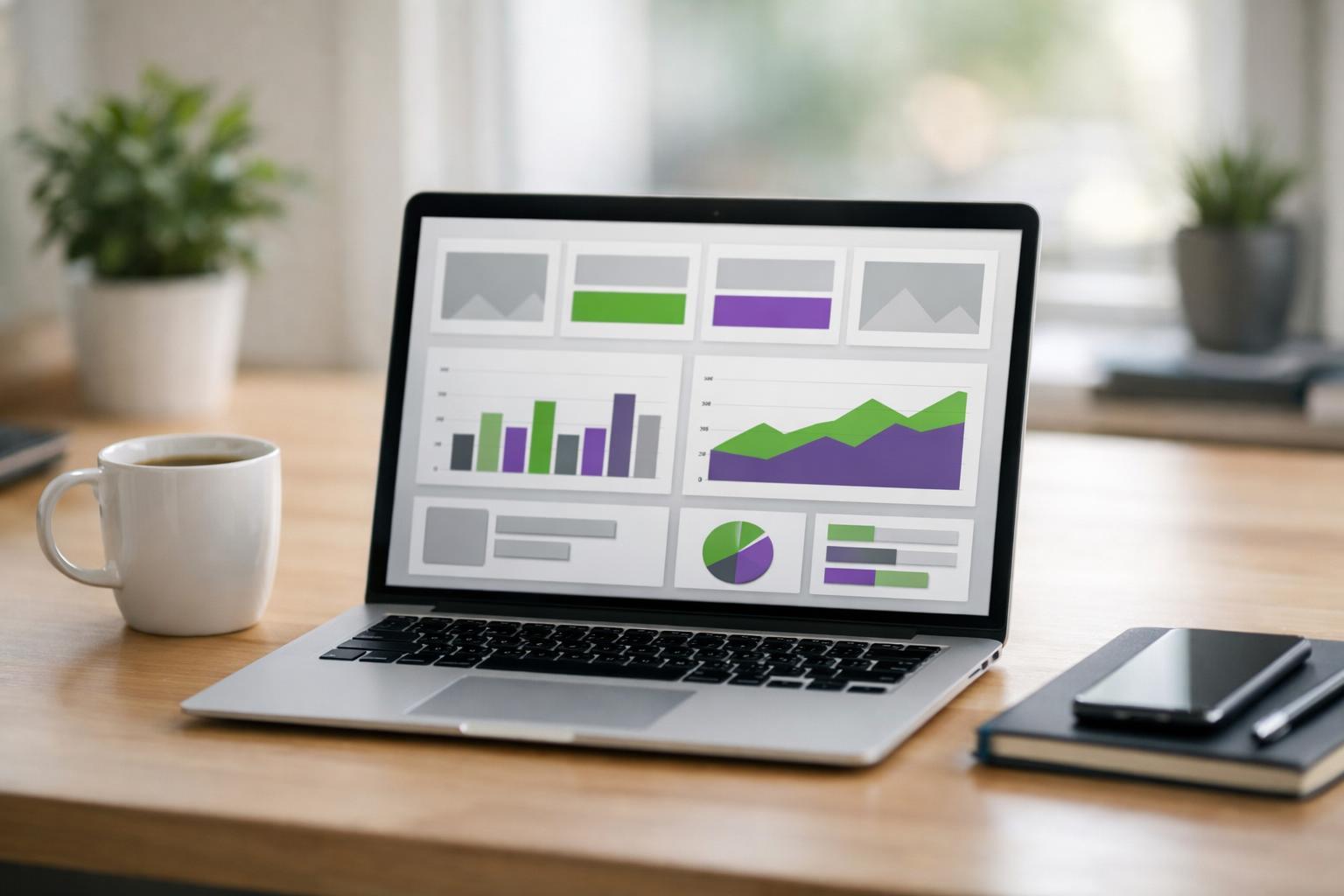 Person analysiert Shop-Kennzahlen am Laptop im Homeoffice
